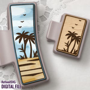Palm Hair Clip SVG Laser Cut File: Glowforge Ready (Digital Download
