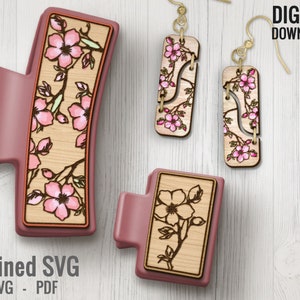 Blossom Hair Clip & Earring Laser Cut File Set (SVG, PDF)