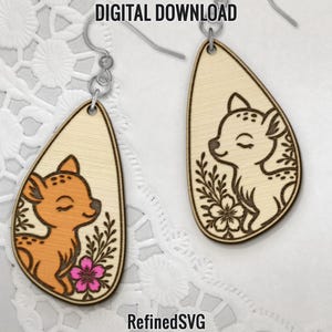 Deer Earring SVG, Reindeer Wood Earring SVG, Deer Earring Cut Files, Christmas Acrylic Earring SVG, X-Mas File, Winter Earring File
