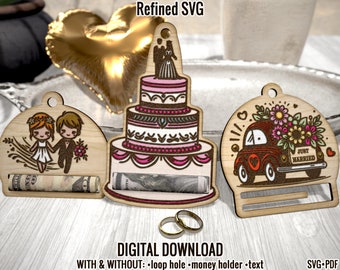 Wedding Money Holder SVG: Cash Gift Ornament File (Digital Download)