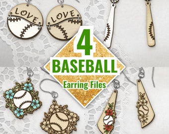Baseball Earring SVG Bundle: Sports Jewelry Cut Files (PDF, SVG)