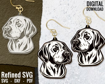Dog Earring SVG: Laser Cut Animal Earrings File (Digital Download)