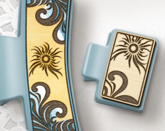 Ocean Waves Hair Clip SVG Laser Cut File: Summer Accessory (Digital Download