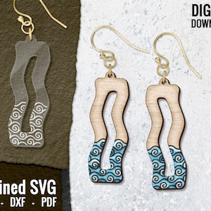Waves Earring SVG, Laser Earring File, Wood Earring SVG, Laser Earring SVG, Earring Laser File, Glowforge Earring, Commercial Use
