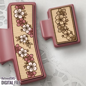 Bloom Hair Clip SVG: Flower Claw Clip Laser Cut File (Digital Download)