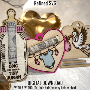 Baby Geld Halter SVG, 3 Baby Dusche Geldklammer SVG, Baby Dusche Geld Halter SVG, Baby Geld Halter Ornament Datei, Baby Geld Ornament Datei