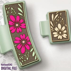 Floral Hair Clip SVG: Bloom Laser Cut File (Digital Download)