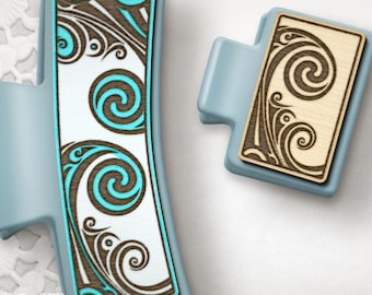 Wellen Haarspange SVG Laser Cut Datei: Ocean Design (Digitaler Download