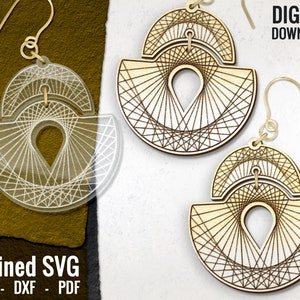 Boho Earring SVG, Geometric Laser Earring File, Geometric Wood Earring SVG, Earring SVG, Glowforge Earring, Commercial Use
