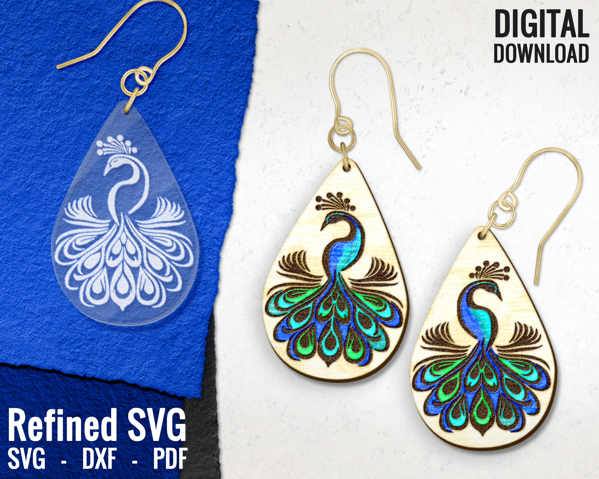 Peacock Blue paper quilling dangle earrings - Paper quilled earrings –  Paper Sweetly
