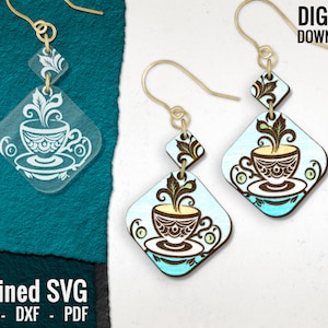 Tea Cup Earring SVG: Laser Cut Files (Digital Download)