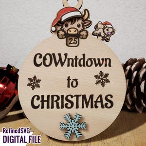 Weihnachts-Countdown SVG: Urlaub Adventskalender Laser Cut Datei