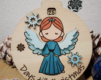 Angel Christmas Countdown Calendar SVG: Laser Cut File (Digital Download)