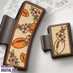 Football Hair Clip SVG: Laser Cut File for Hair & Claw Clips (Digital Download