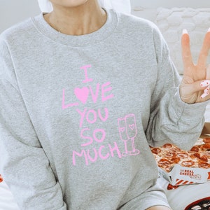 Valentines Day Sweatshirt Valentines Day Shirts Valentines Crewneck Heart Sweater Love Shirt Gift for her Valentines T-shirt Champagne Love