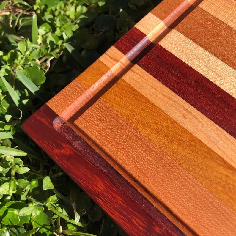 Cutting Board, Edge Grain, Exotic, With Juice Groove, Cherry, Maple
