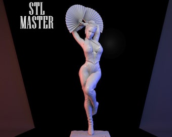 Kitana Statue Mortal Kombat 3D Print STL File for 3D Printing, Instant Download Drive Link