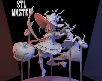 Little Witch Halloween  3D Print STL File for 3D Printing, Instant Download Drive Link