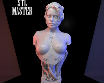 Female Cyborg 3D Print STL File for 3D Printing, Instant Download Drive Link