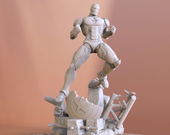 Iron Man and the shield  3D Print STL File for 3D Printing, Instant Download Drive Link
