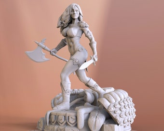 Red Sonya 3D Print STL File for 3D Printing, Instant Download Drive Link