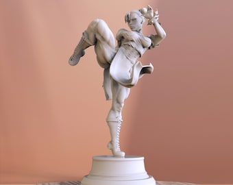 Chun li 3D Print STL File for 3D Printing, Instant Download Drive Link