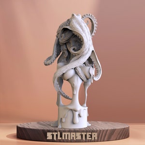 Octopus girl 3D Print STL File for 3D Printing, Instant Download Drive Link