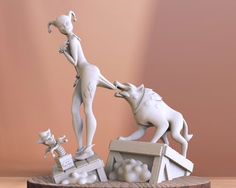 Harley Quinn Diorama NSFW 3D Print STL File for 3D Printing, Instant Download Drive Link