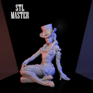 Steam Punk Girl  3D Print STL File for 3D Printing, Instant Download Drive Link