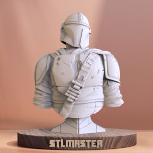Mandolarian bust Star Wars 3D Print STL File for 3D Printing, Instant Download Drive Link