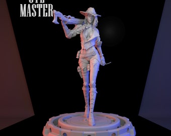 Ashe NSFW Overwatch game 3D Print STL File for 3D Printing, Instant Download Drive Link