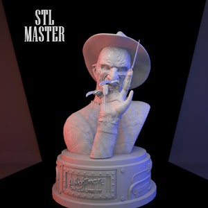 Freddy Krueger Bust 3D Print STL File for 3D Printing, Instant Download Drive Link