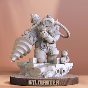 Big Daddy Little Sister 3D Print STL File for 3D Printing, Instant Download Drive Link