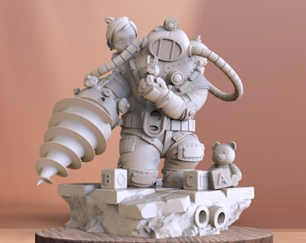 Big Daddy Little Sister 3D Print STL File for 3D Printing, Instant Download Drive Link