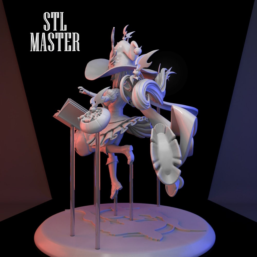 Little Witch Halloween 3D Print STL File for 3D Printing, Instant ...