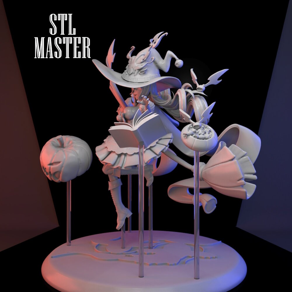 Little Witch Halloween 3D Print STL File for 3D Printing, Instant ...