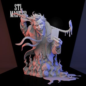 Joker Bust 3D Print STL File for 3D Printing, Instant Download Drive Link