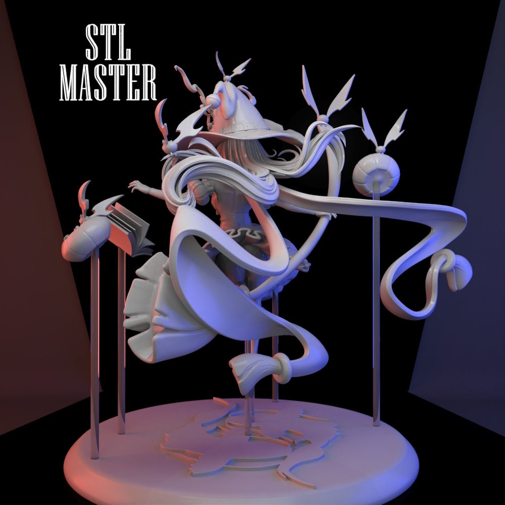 Little Witch Halloween 3D Print STL File for 3D Printing, Instant ...