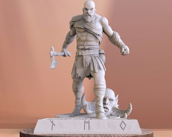 Kratos - God of War 3D Print STL File for 3D Printing, Instant Download Drive Link