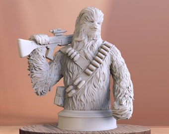 Chewbacca bust  Star Wars 3D Print STL File for 3D Printing, Instant Download Drive Link