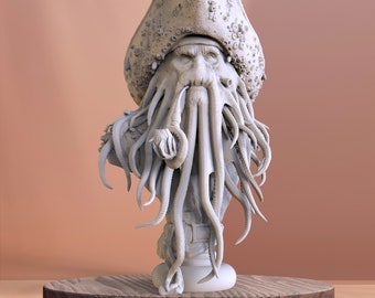 Davy Jones Bust 3D Print STL File for 3D Printing, Instant Download Drive Link