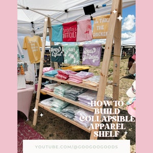 DIY Collapsible Clothing Shelf Plans | Craft Fair Shelf Tutorial | How To Build Market Folding Shelf | Craft Fair Garment Rack Plans