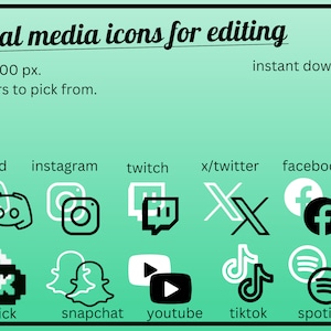 Social Media Icons For Editing