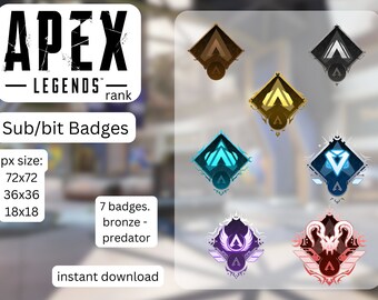 Apex Legends Ranked Sub/bit Badges for Twitch/kick - Etsy