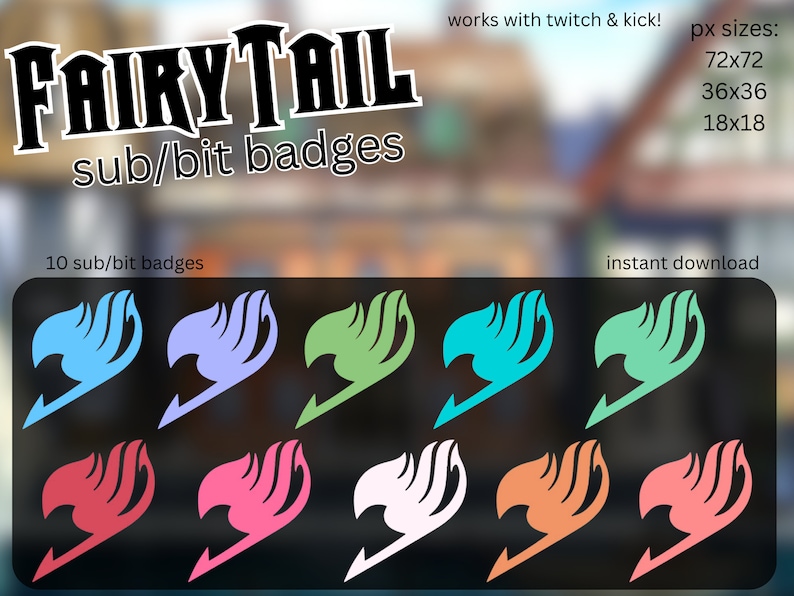 Fairy Tail Guild Mark Sub/bit Badges for Twitch/kick - Etsy