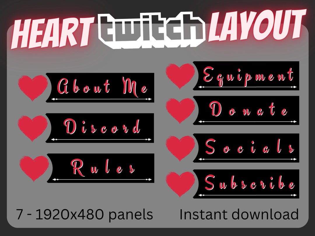 Hart Layout Heart Twitch Layout Panels - Etsy