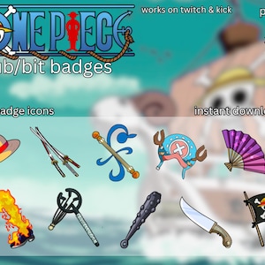 Pirate Anime Sub/Bit Badges for Twitch, Youtube & Kick!