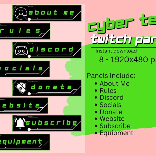 Cyber-tech Green Twitch Layout