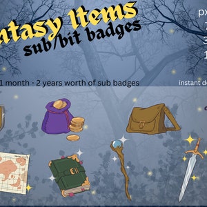 Fantasy Item Twitch/Kick Sub/Bit Badges
