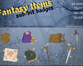 Twitch-/kicksub-/bitbadges fantasie-items